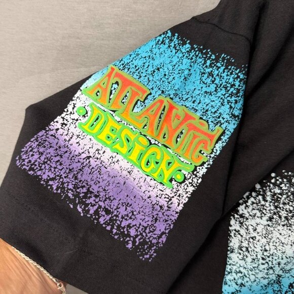 Vintage 1991 American Everest‎ Expedition Crazy Black Puffy Print Tee Shirt XL - Picture 3 of 8